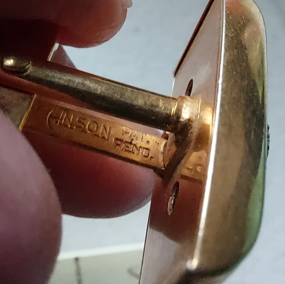 Vintage Anson Rotary Intl. Goldtone Metal Cufflink & Tie Clip Set Estate Jewelry